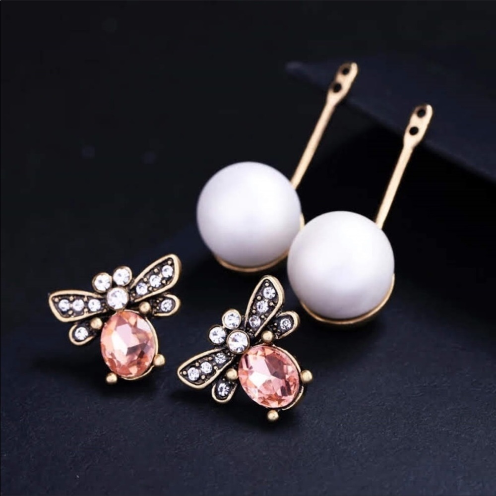 Crystal Honey Bee Earrings